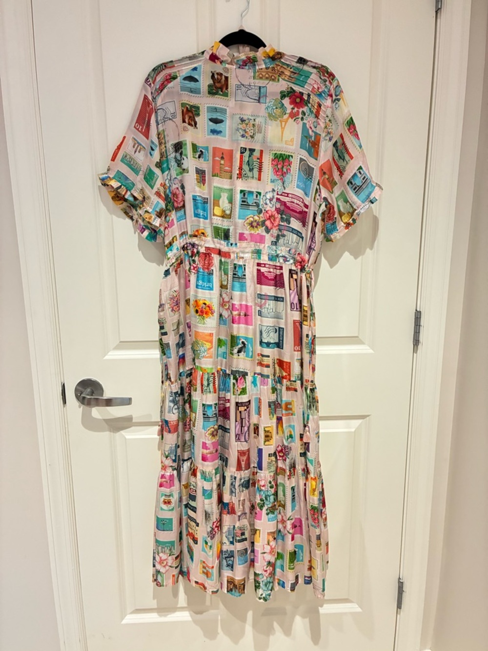 Johnny Was Silk White Multi Floral Postcard Maxi Dress - Picture 6 of 11
